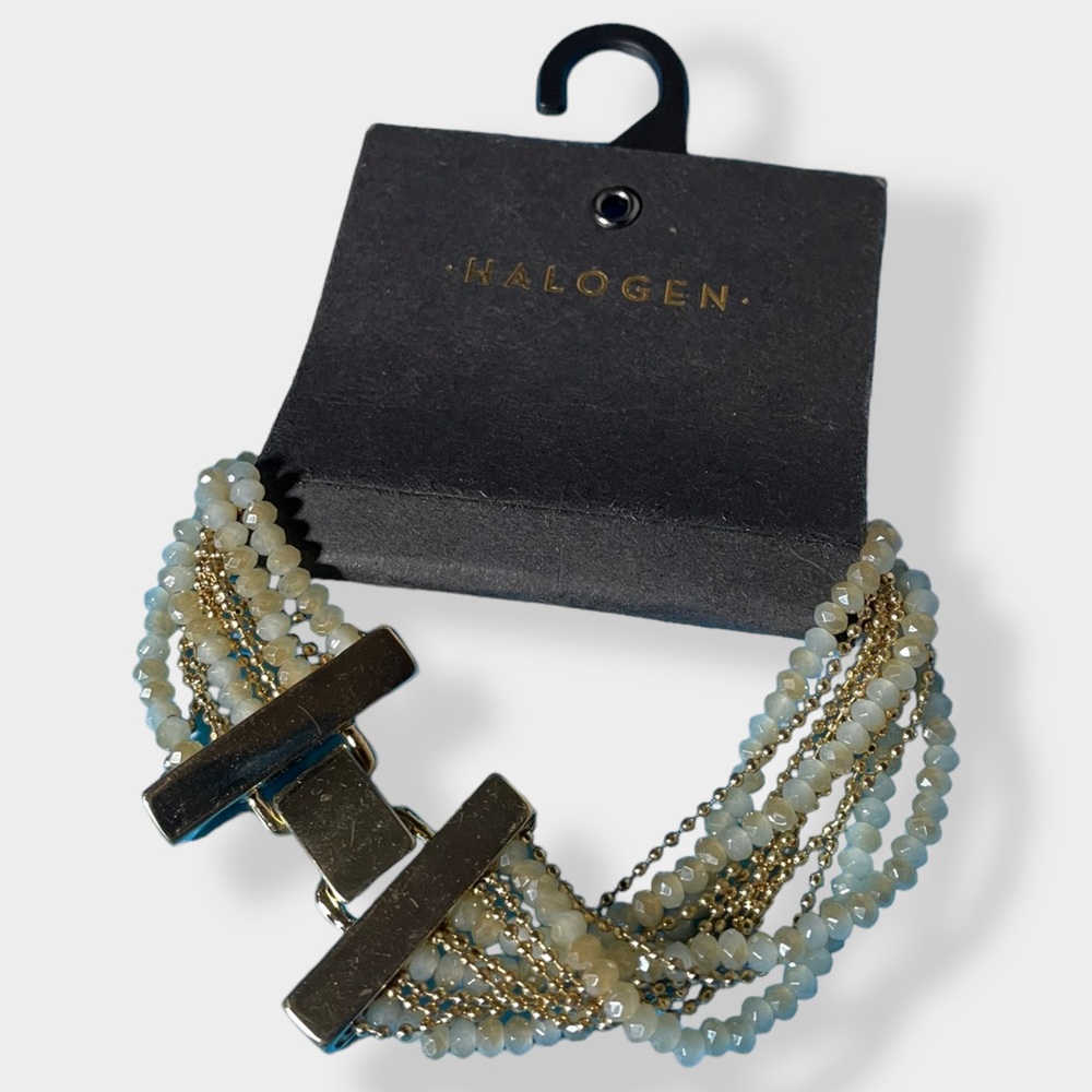 Halogen‎ beautiful multi strand stone bracelet